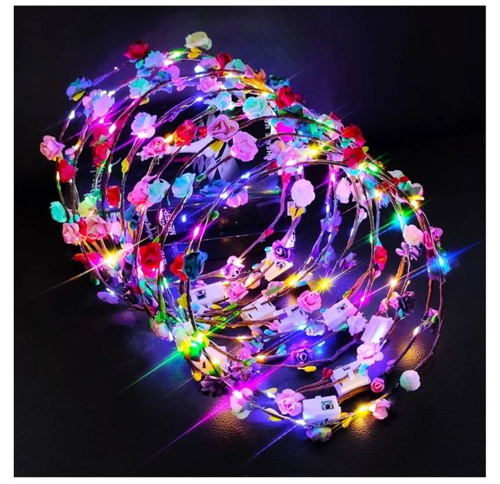 6 szt. migających opasek na głowę LED