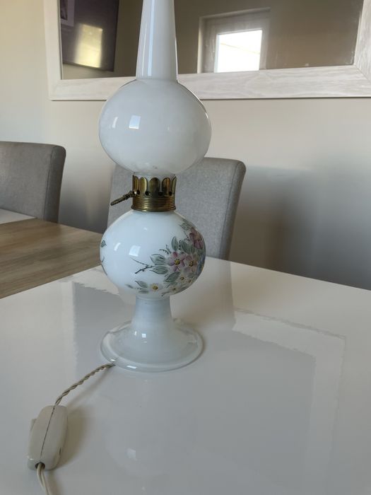 Candeeiro de vidro, pintado a mão
