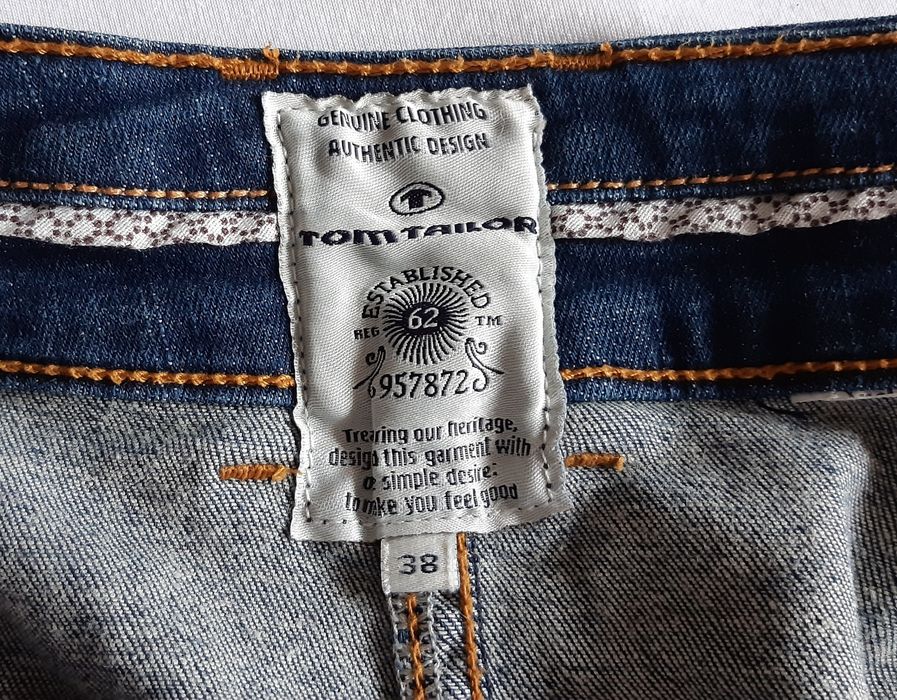 TOM TAILOR spódnica jeansowa, rozm. 38, elastyczna, kształt ołówkowy.
