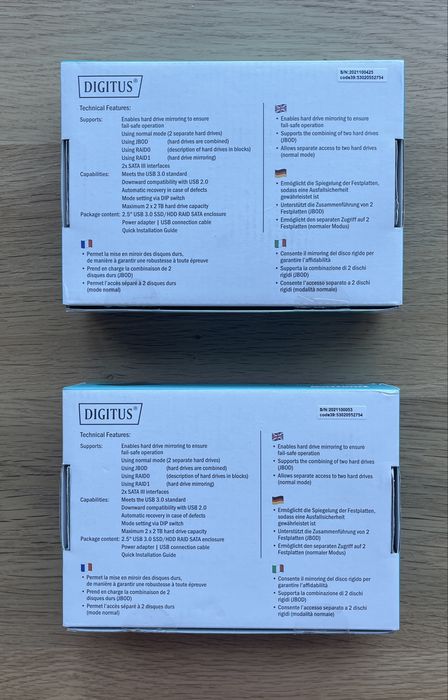 2 Caixas HDD/SSD 2.5” (RAID)