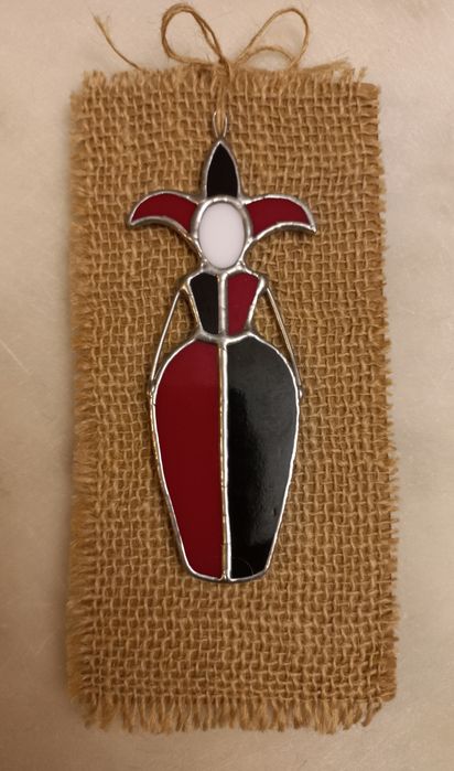 Witrażowe ozdoby choinkowe vintage rękodzieło