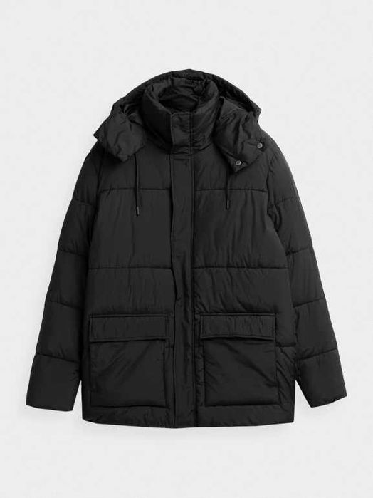 męska kurtka puchowa PIKOWANA OUTHORN KUMP603 - CZARNA