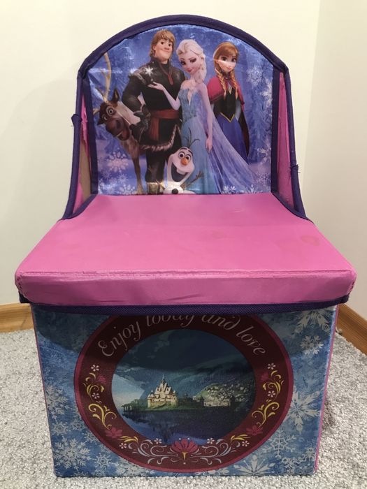 Fotelik pudelko siedzisko krzesełko Elsa Anna  Kraina Lodu skladane