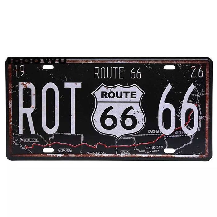 Номер американский США Route 66 трасса usa custom plate винтаж ретро