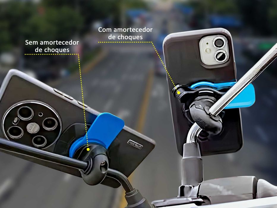 Suporte género Quad Lock e amortecedor p/ espelho ou suporte navegação