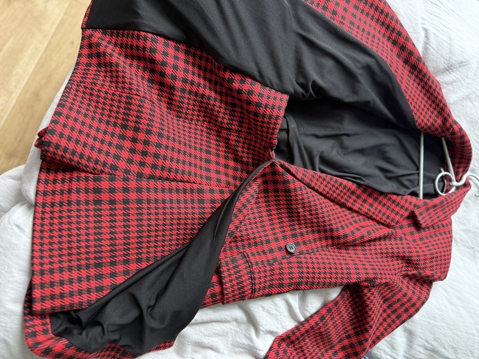 Kombinezon w pepitkę czarny czerwony elegancki Zara S jak nowy