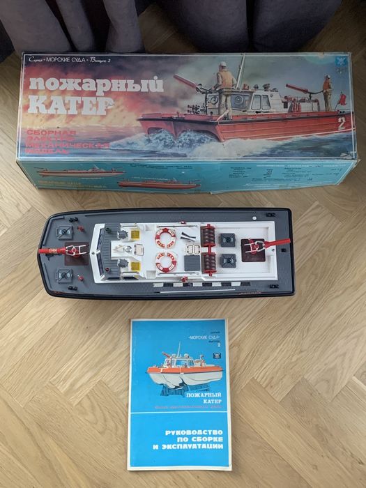 置物　20センチ　約1キログラム Вінтажна іграшка корабель / пожежний катер Фенікс іграшка СРСР: 4