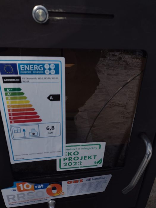 Piec koza kominek 6.8 kw nowy Akerman stalowy