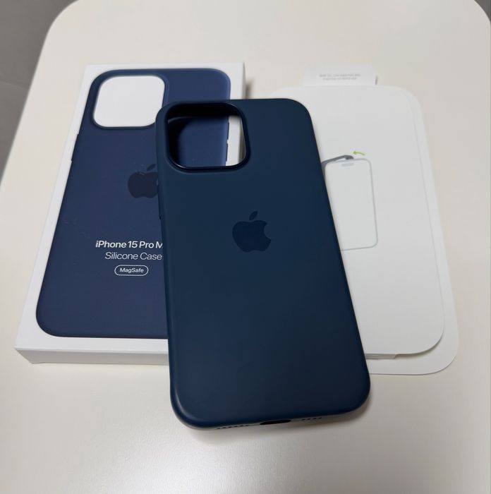 Capa Silicone para iPhone 15 Pro Max MagSafe - Azul Trovoada