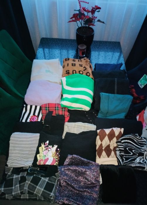 Zestaw ubrań dla nastolatki 32 34 XXS XS dzwony bluza  sweter Zara