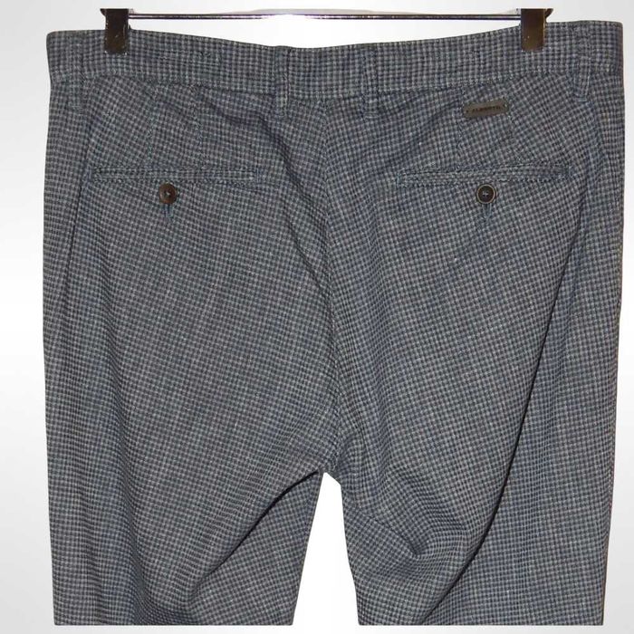 Брюки из льна и хлопка в клетку ALBERTO Rob Smart Linen Check. Slim Fit