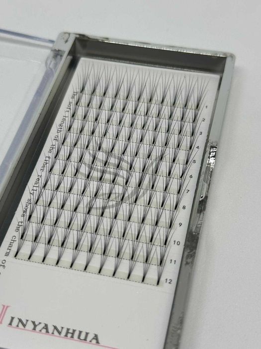 Sztuczne Rzęsy/Kępki 4D 0.10B 12MM Czarne Delikatne kod 1960