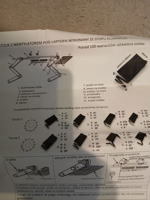 Podstawka chłodząca pod laptopa.