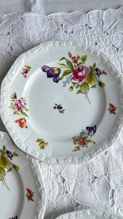 Rosenthal Maria Sommerstrauss 3 talerze 19,5-20 cm deserowe sałatkowe