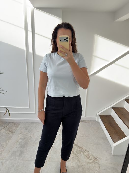 Spodnie grantowe z wysokim stanem 42 Massimo Dutti