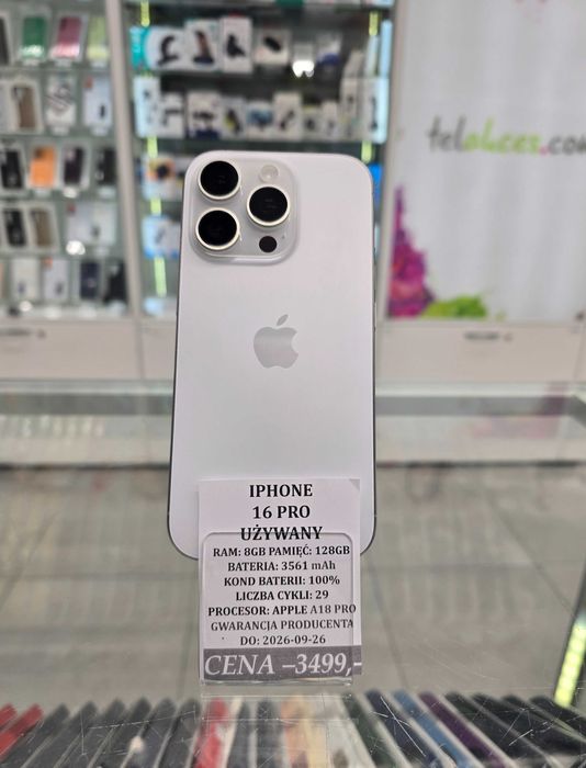 Iphone 16 Pro 128GB Bat 100% GWARANCJA! Telakces Felicity *Raty 0%
