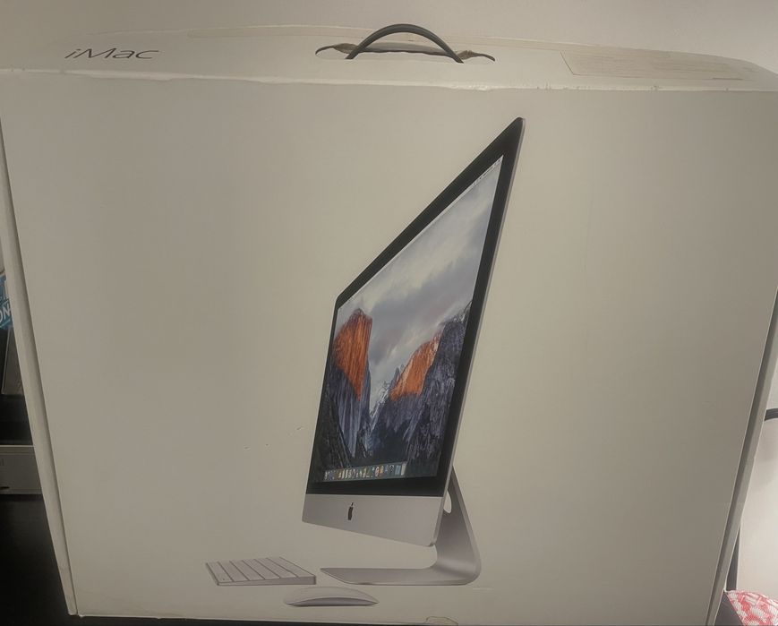 iMac 27" Retina 5K Mid 2015-pudelko+myszka+klawiatura+sformatowany