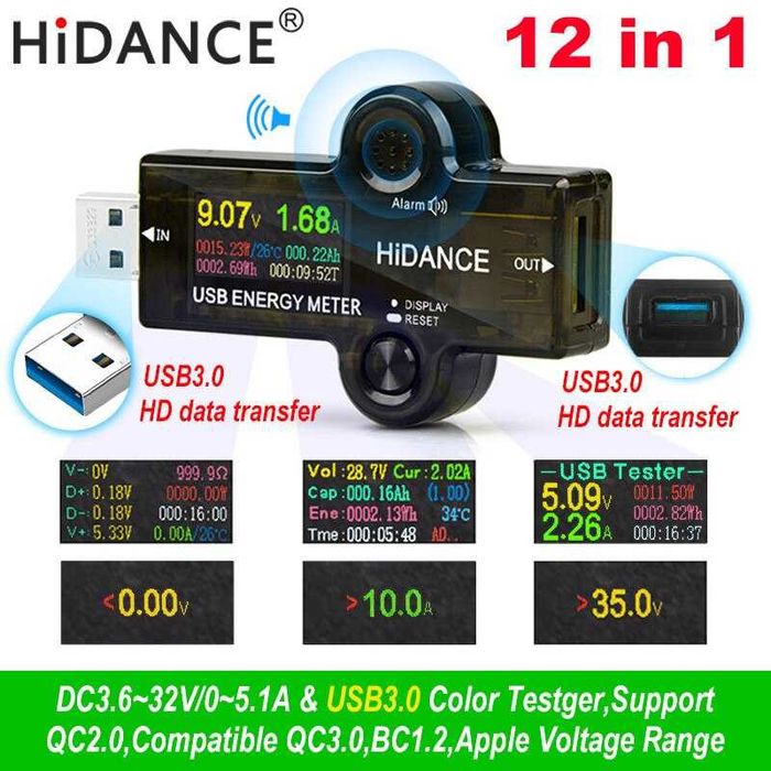 USB тестер Keweisi KWS-V20 Atorch J7-H J7-C Type-C вольтметр амперметр