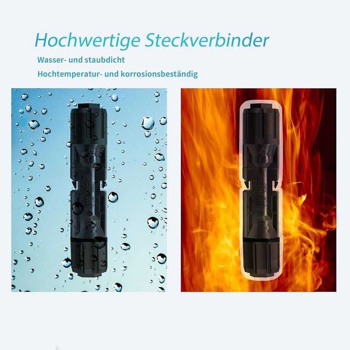 Zestaw kabli solarnych PV 6mm² z wtyczkami MC4 – 2x6m (Para)