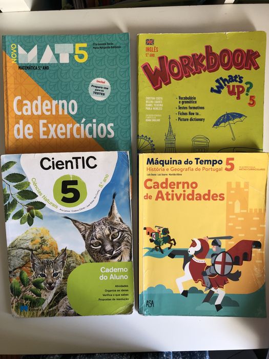Manuais escolares e cadernos actividades 3° 4° 5° 6°