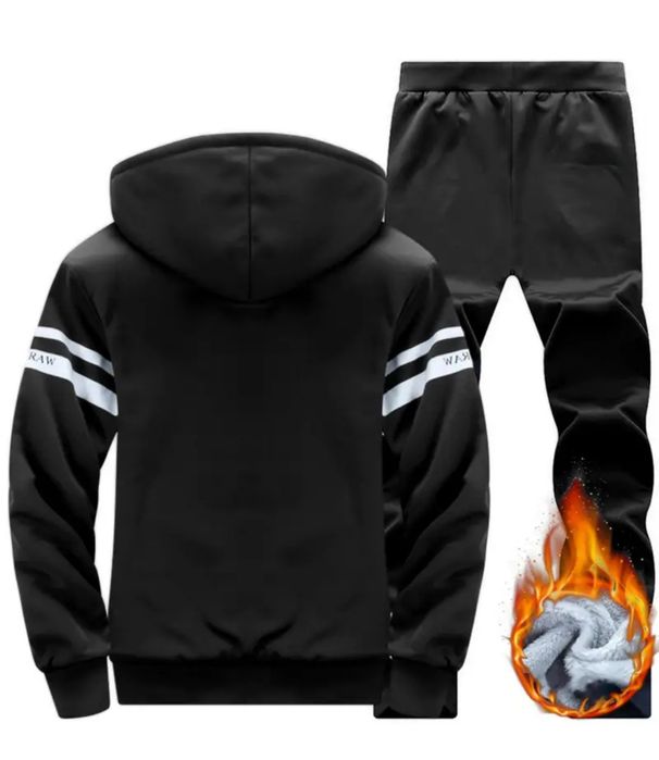 Зимний мужской теплый спортивный костюм с мехом