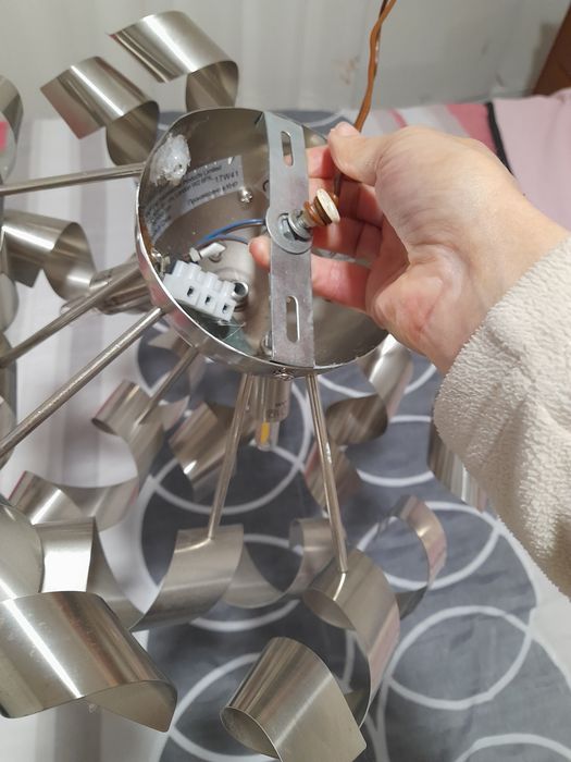 Candeeiro de teto em inox com 3 lâmpadas led