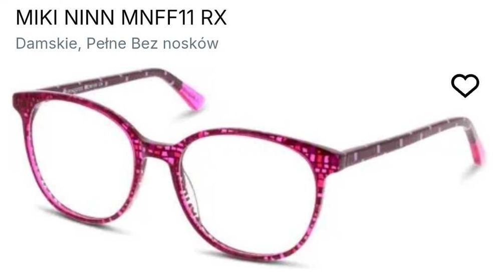 Oprawki damskie różowe plastikowe MIKI MINN