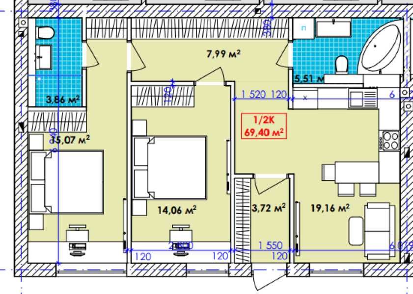 2 кім квартира з земельною ділянкою. М. Богородчани. Новий ЖК