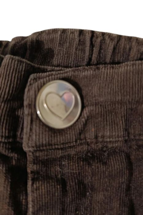 Lindex. Brązowe sztruksowe spodnie dla dziewczynki