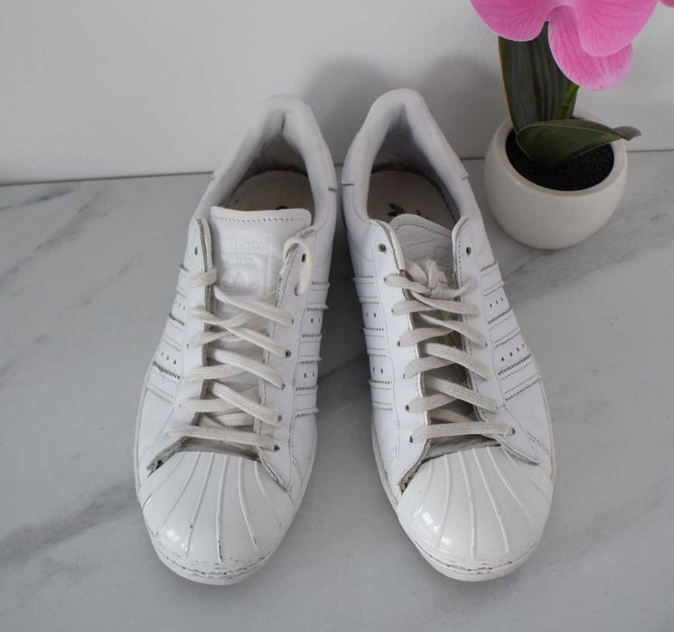 Adidas 39 1/3 buty sneakersy skórzane białe
