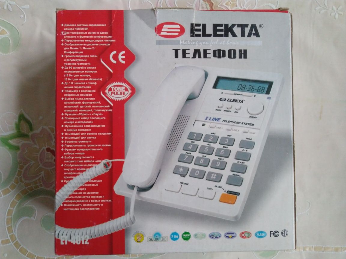 Телефон проводный Elekta ET-4012,АОН,2 линии,ЖКИ дисплей,новый: 600 грн. -  Стационарные телефоны Смела на Olx