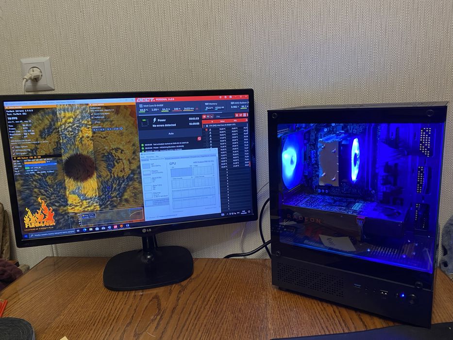 Игровой ПК i5 9 поколения 16ram rx480 8gb аквариум