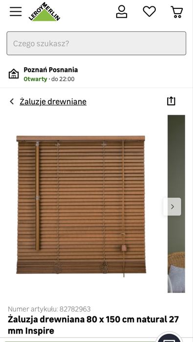 Żaluzje drewniane 27 mm
