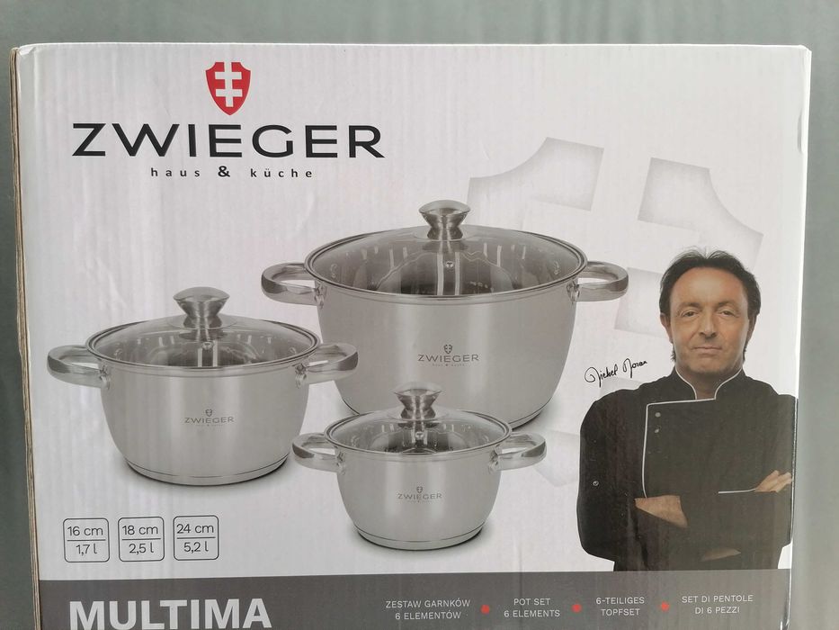 Zwieger Multima, zestaw 3 garnków (6 el.) ze stali nierdzewnej