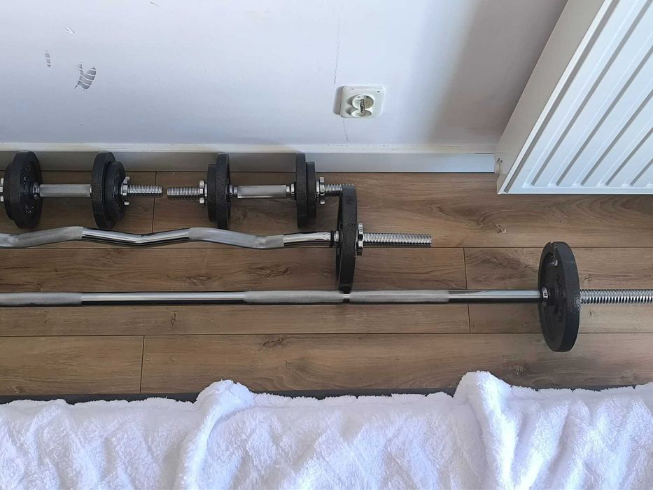 Zestaw obciążeń żeliwnych z gryfami 119kg