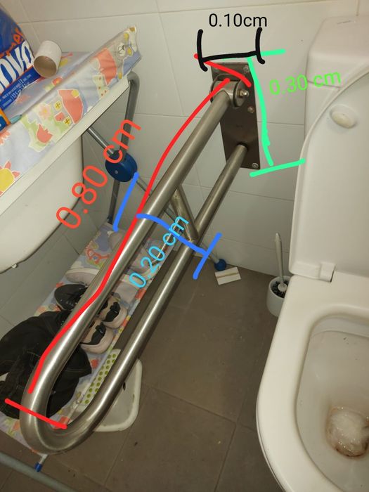 Braço de apoio de wc