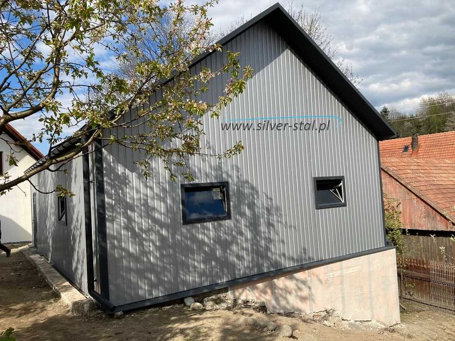 Garaż blaszany 6X12 6X9 Silver-stal Garaże RAL 7016 RAL 9006