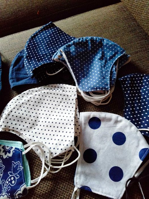 Maseczki uszyte przez krawcową