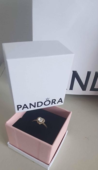 Anel Pandora Brilhante Dourado | Novo na Caixa Original