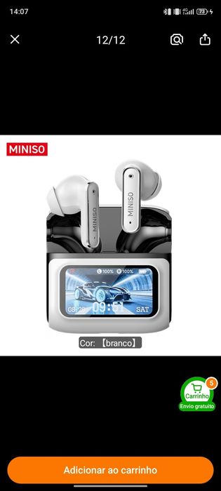 Auriculares MINISO MS128 sem fios com tradução AI - Novos