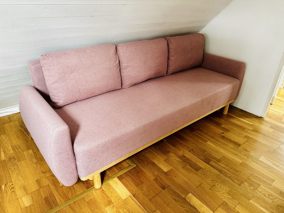 GRUNNARP Sofa 3-osobowa, rozkładana, Gunnared jasny różowy