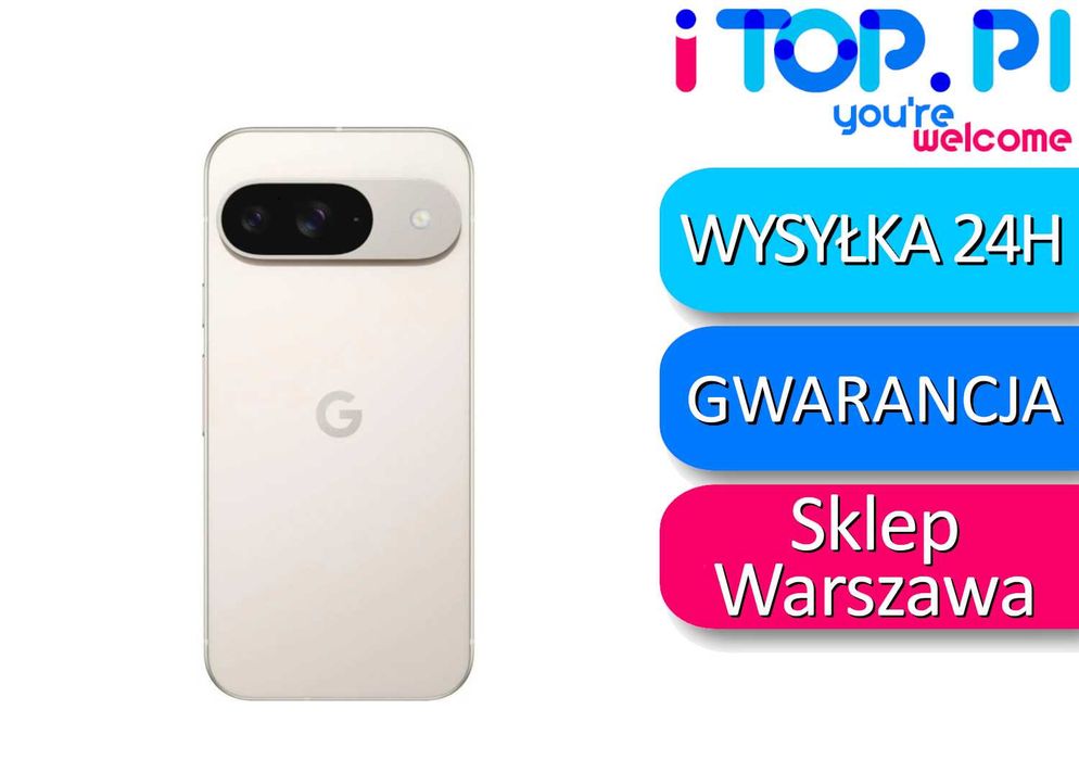 Google Pixel 9 128GB Biały Porcelanowy Porcelain - Sklep iTop - Pasaż Muranów lokal 32 - Warszawa