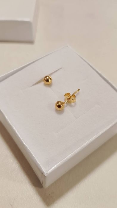 Kolczyki kulki złote pr 585