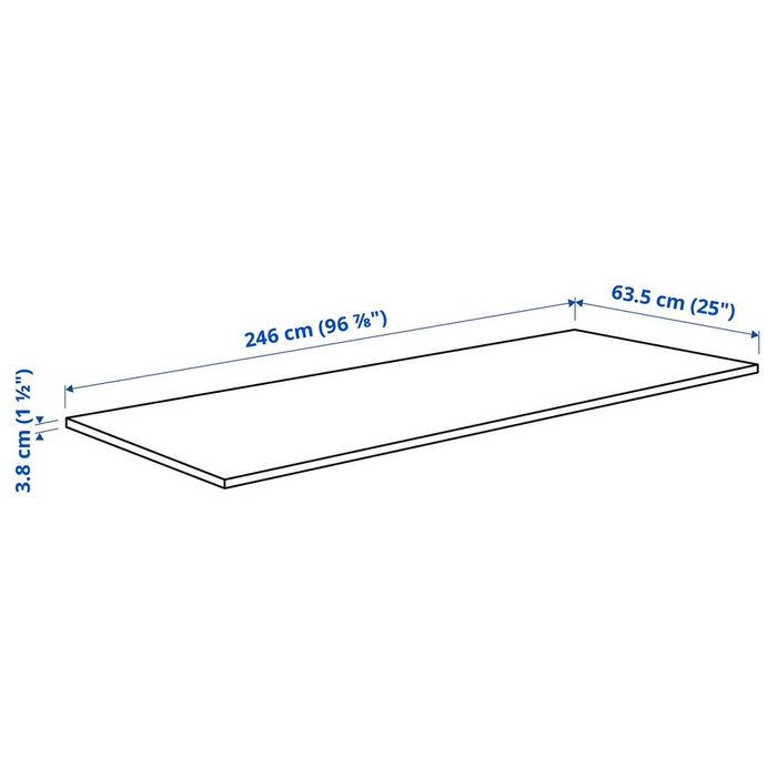 Bancada IKEA KARLBY – Carvalho 246x63,5 cm