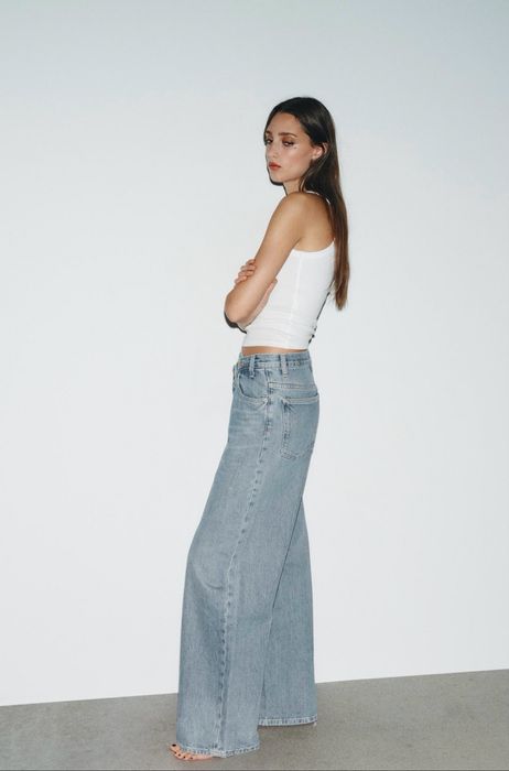 Джинси zara wide leg на запах