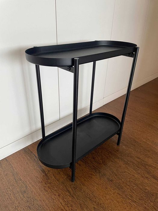 OLIVBLAD Floreira, interior/exterior preto, 56 cm