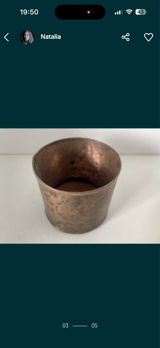 Recznie robione miedziane doniczki