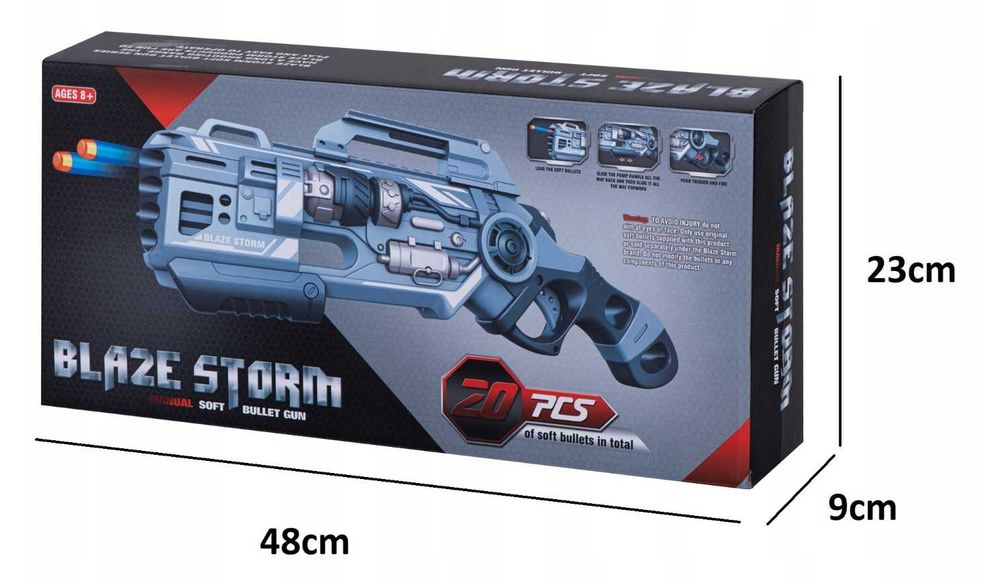 WYRZUTNIA Blaze Storm karabin + 20 strzałek piankowych