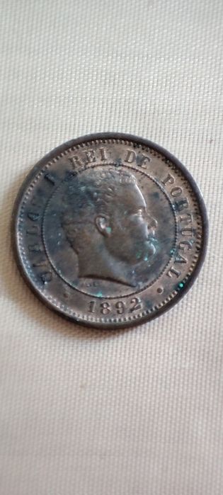 Lote 4 Moedas 5 Réis D. Carlos I Portugal (1892, 1893)