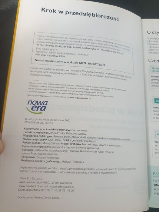 Krok w przedsiębiorczość podręcznik Nowa Era